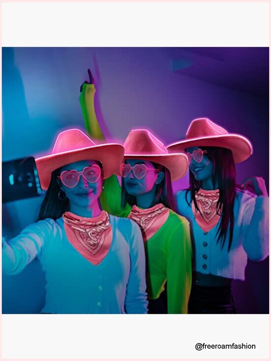 12 LED Cowboy Hat Set with Bandanas & Sunglasses main image 6